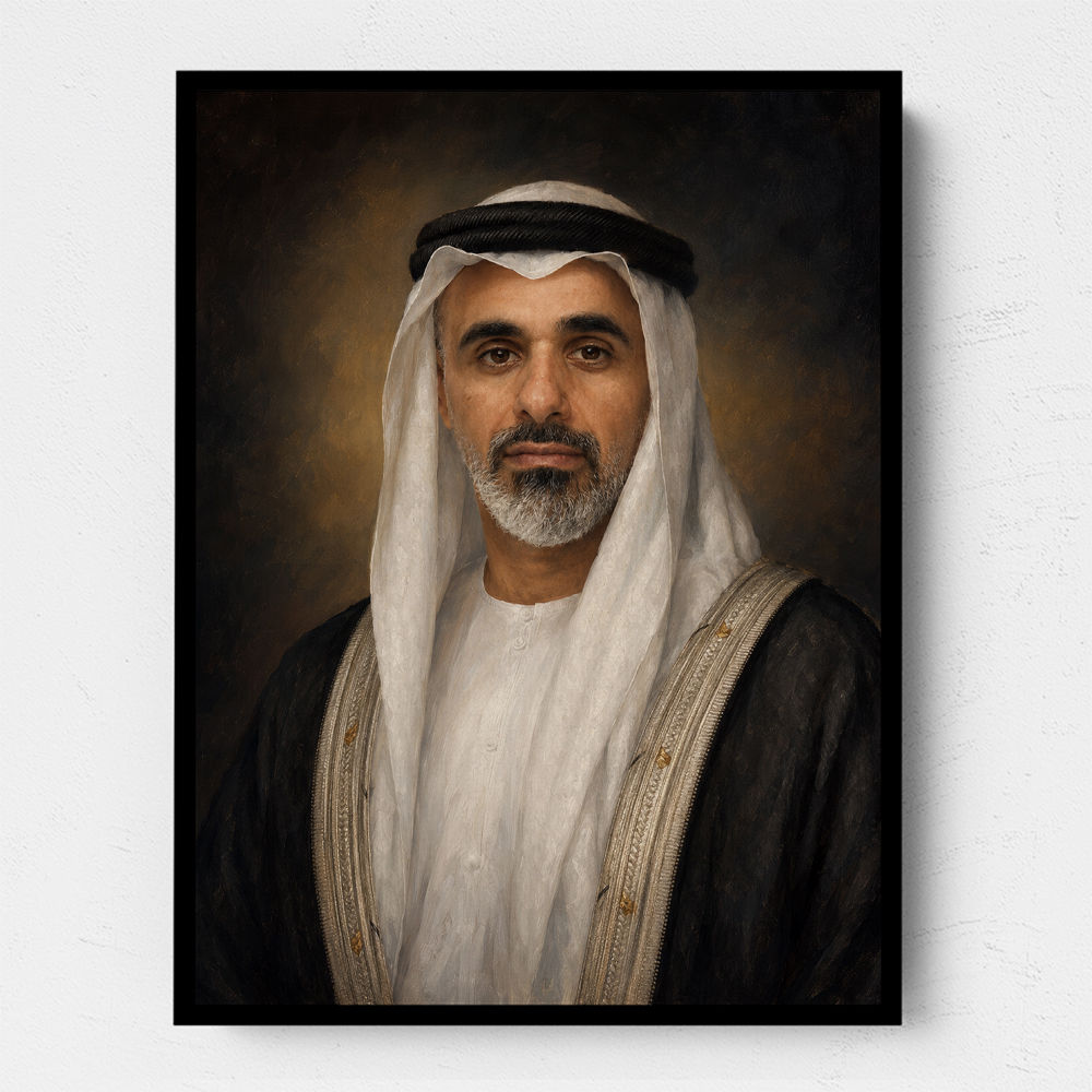 Sheikh Khaled bin Mohamed bin Zayed Al Nahyan Classic Royal Portrait