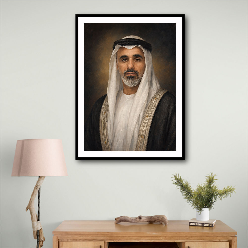 Sheikh Khaled bin Mohamed bin Zayed Al Nahyan Classic Royal Portrait
