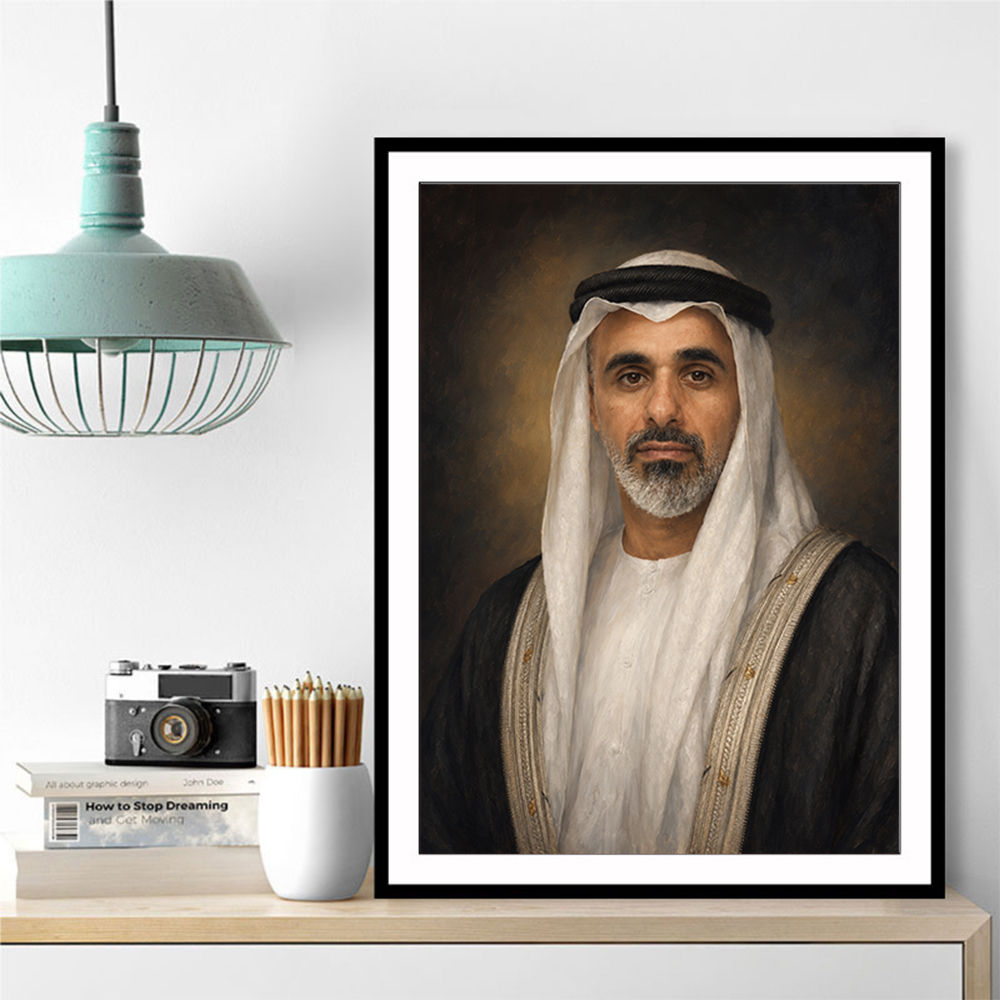 Sheikh Khaled bin Mohamed bin Zayed Al Nahyan Classic Royal Portrait