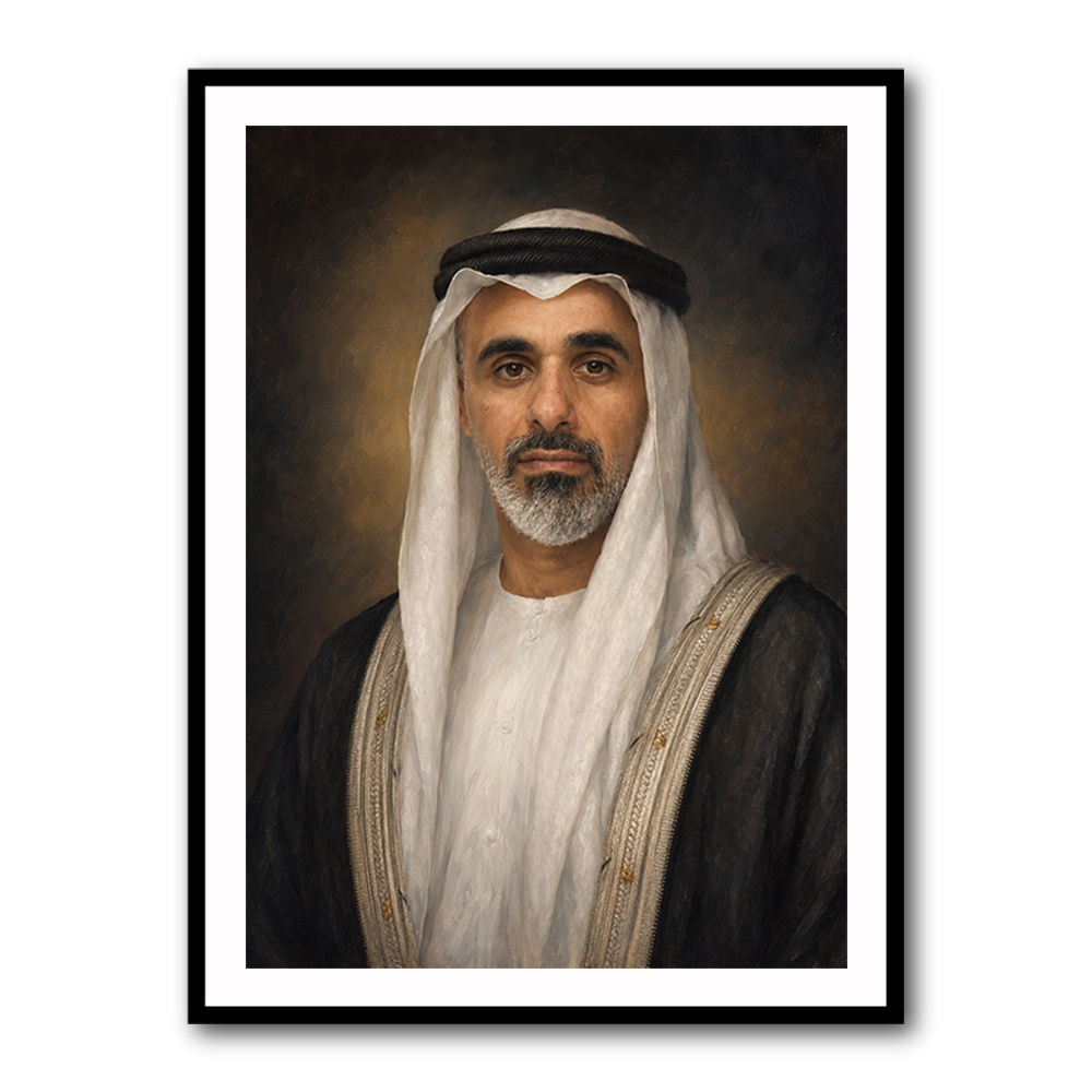Sheikh Khaled bin Mohamed bin Zayed Al Nahyan Classic Royal Portrait