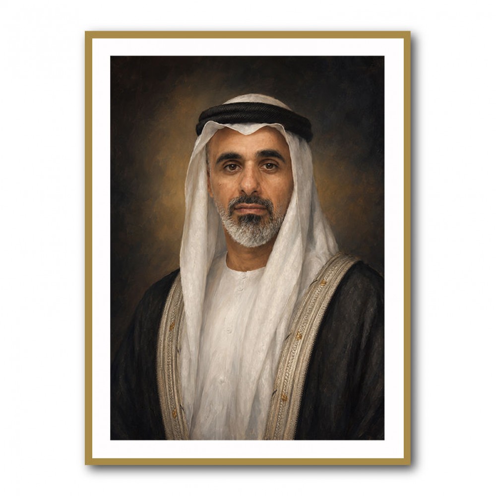 Sheikh Khaled bin Mohamed bin Zayed Al Nahyan Classic Royal Portrait