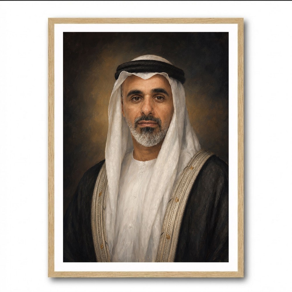 Sheikh Khaled bin Mohamed bin Zayed Al Nahyan Classic Royal Portrait