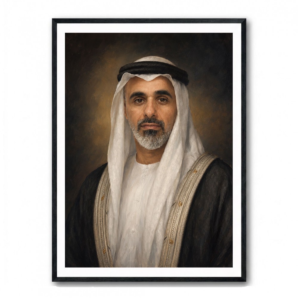 Sheikh Khaled bin Mohamed bin Zayed Al Nahyan Classic Royal Portrait