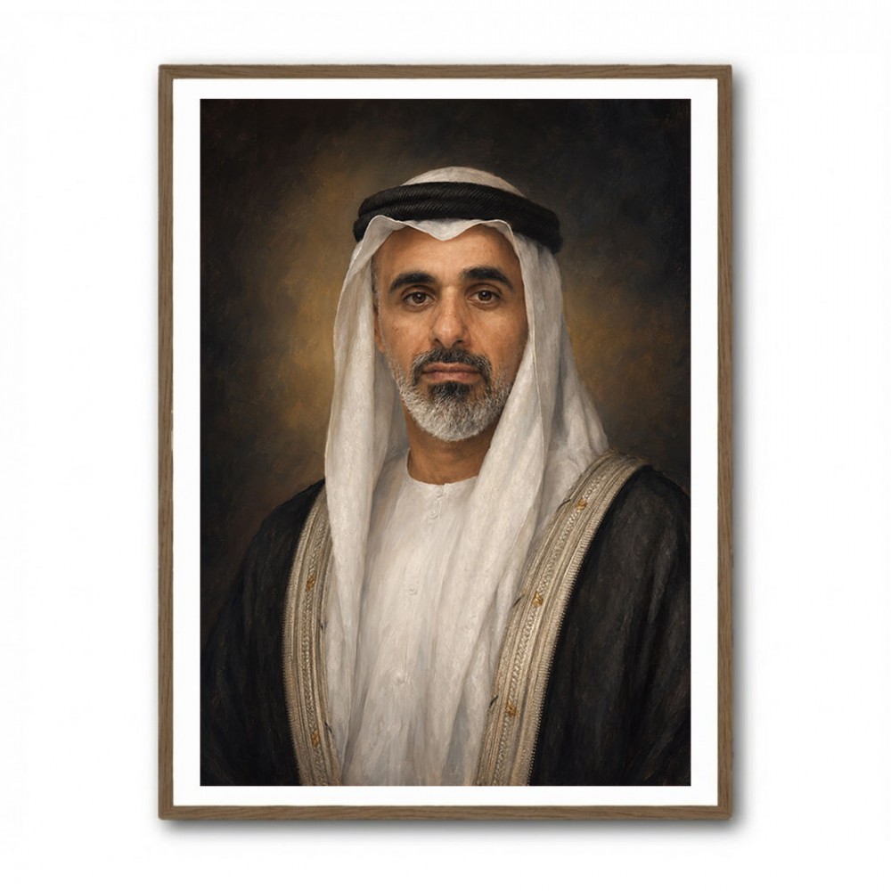 Sheikh Khaled bin Mohamed bin Zayed Al Nahyan Classic Royal Portrait