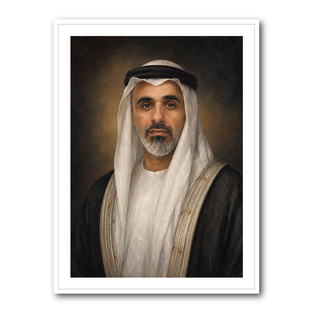 Sheikh Khaled bin Mohamed bin Zayed Al Nahyan Classic Royal Portrait