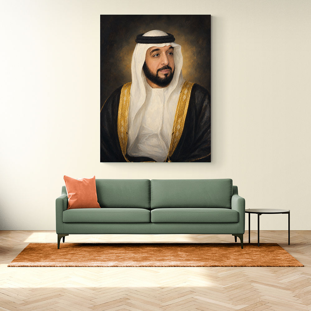 Sheikh Khalifa Bin Zayed Al Nahyan Classic Royal Portrait 