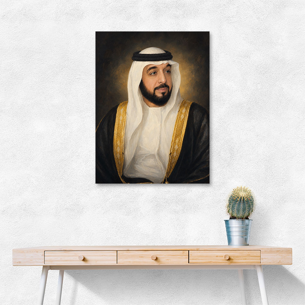 Sheikh Khalifa Bin Zayed Al Nahyan Classic Royal Portrait 