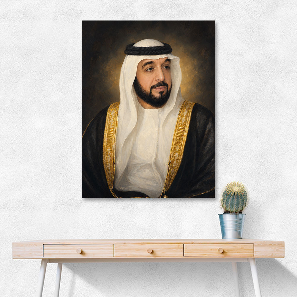 Sheikh Khalifa Bin Zayed Al Nahyan Classic Royal Portrait 