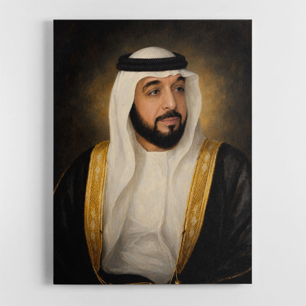 Sheikh Khalifa Bin Zayed Al Nahyan Classic Royal Portrait 
