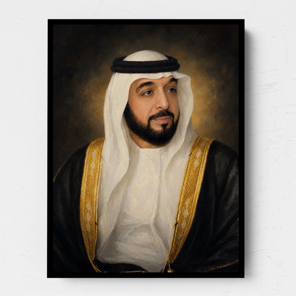 Sheikh Khalifa Bin Zayed Al Nahyan Classic Royal Portrait 