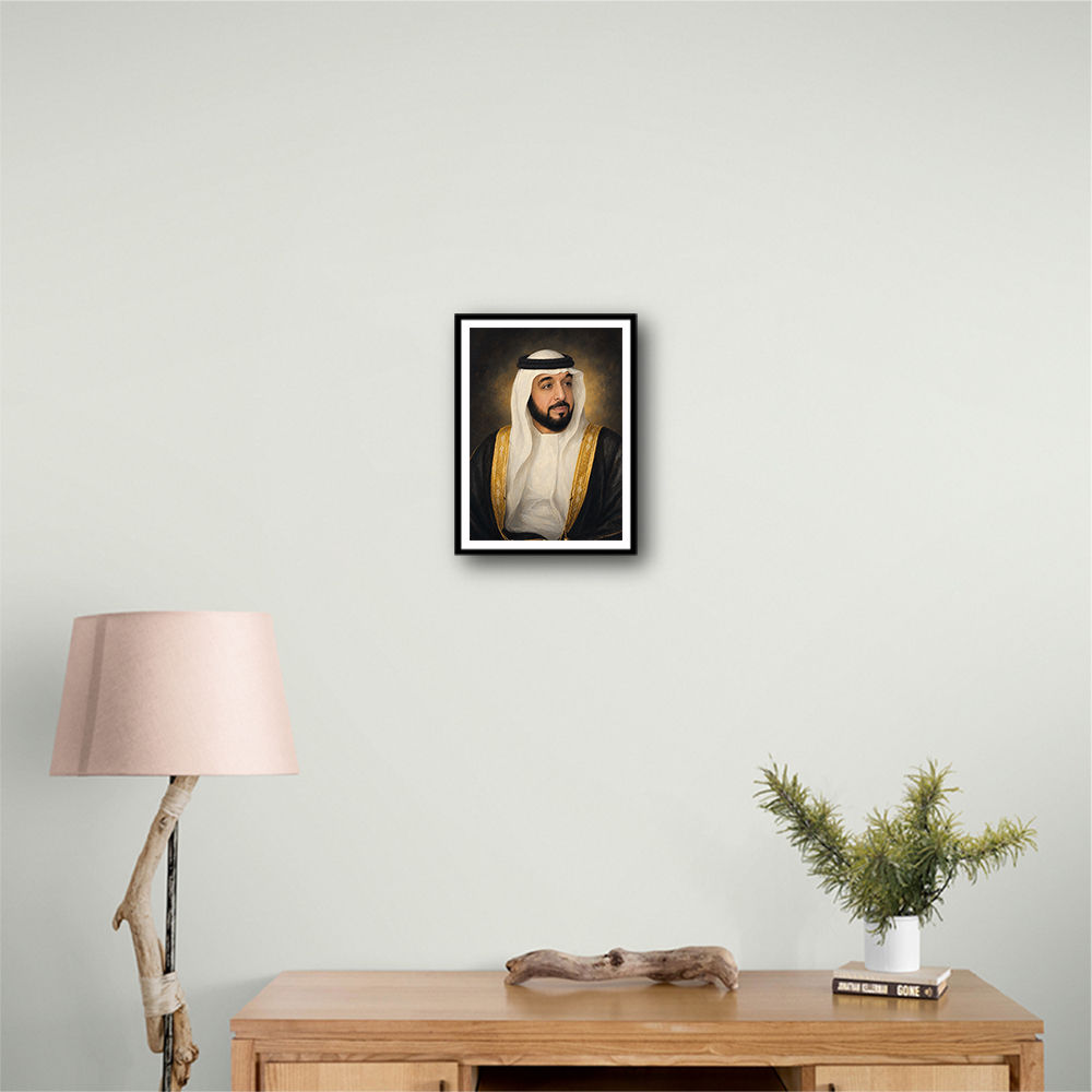 Sheikh Khalifa Bin Zayed Al Nahyan Classic Royal Portrait 