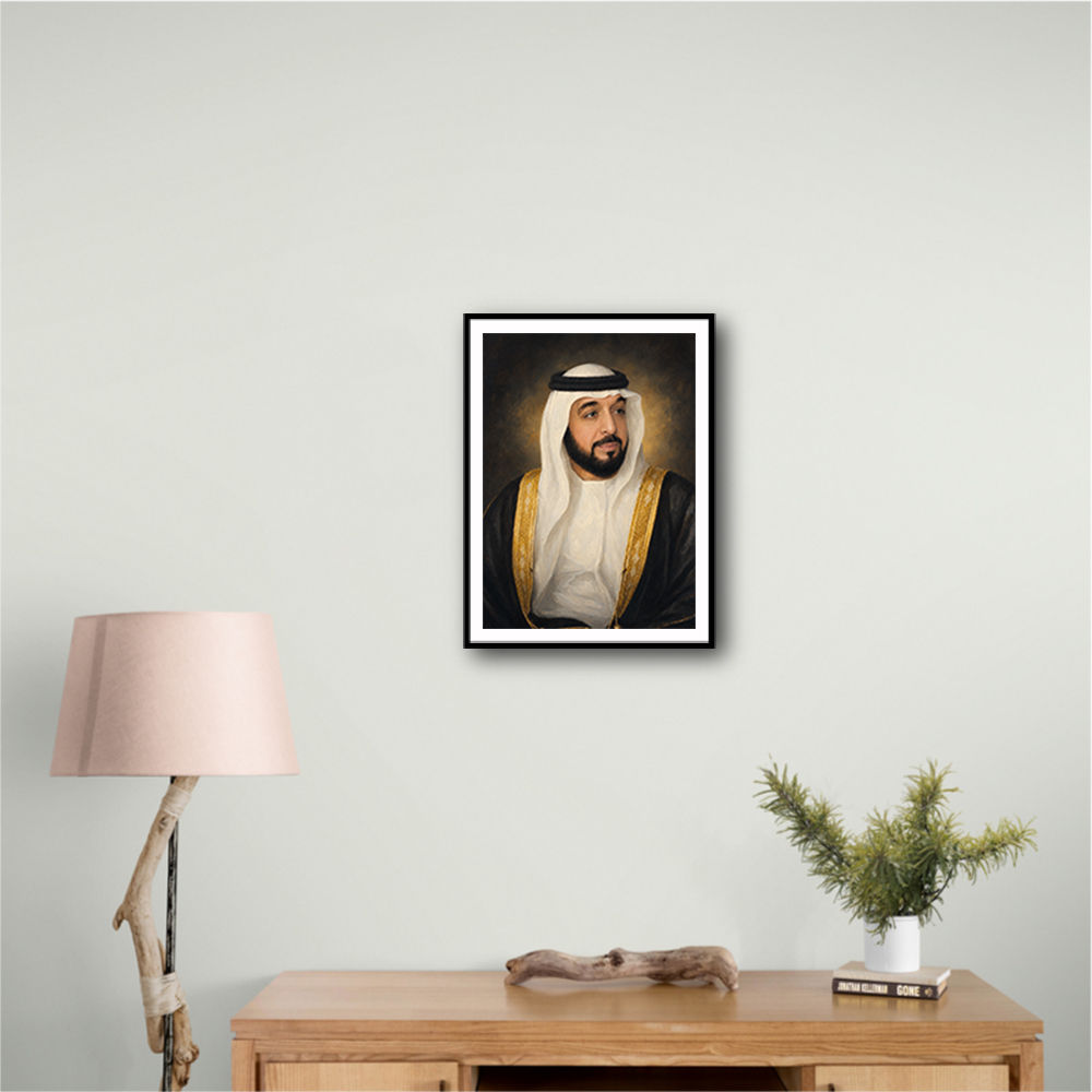 Sheikh Khalifa Bin Zayed Al Nahyan Classic Royal Portrait 