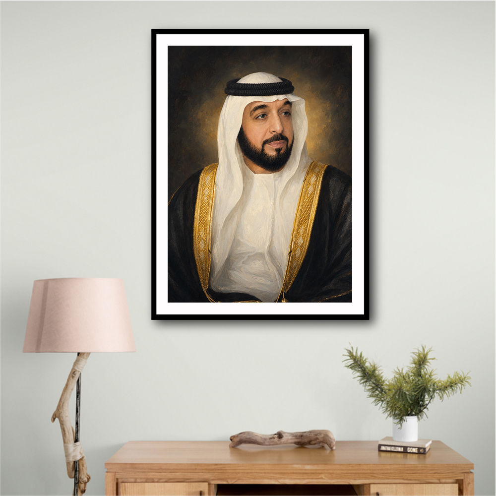 Sheikh Khalifa Bin Zayed Al Nahyan Classic Royal Portrait 