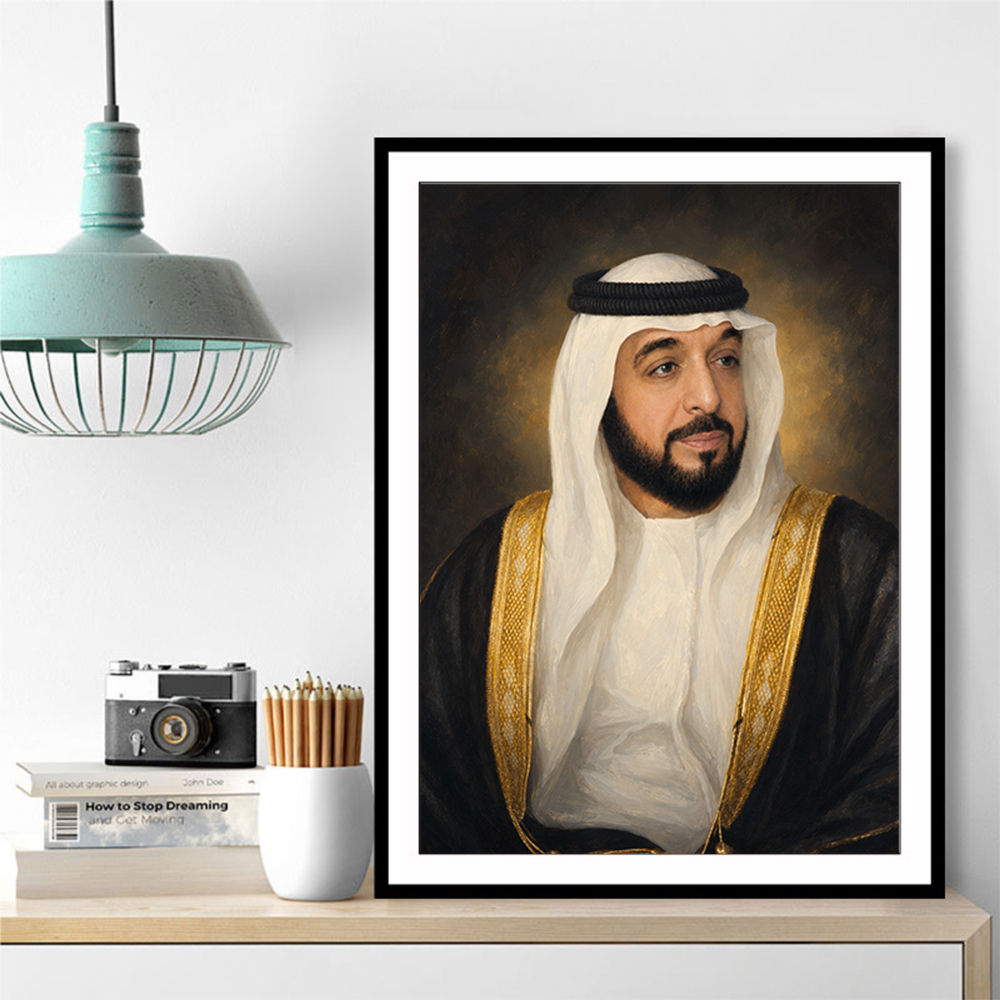 Sheikh Khalifa Bin Zayed Al Nahyan Classic Royal Portrait 
