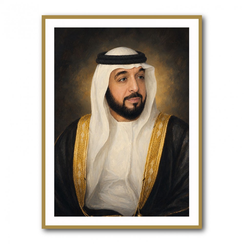 Sheikh Khalifa Bin Zayed Al Nahyan Classic Royal Portrait 