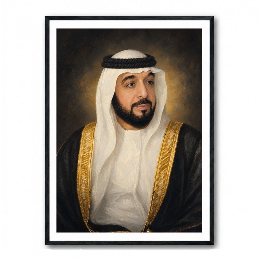 Sheikh Khalifa Bin Zayed Al Nahyan Classic Royal Portrait 
