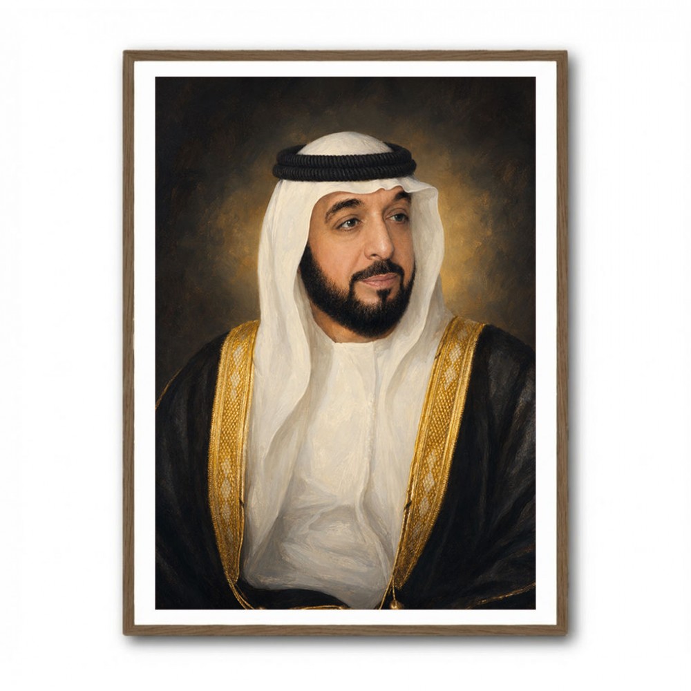 Sheikh Khalifa Bin Zayed Al Nahyan Classic Royal Portrait 