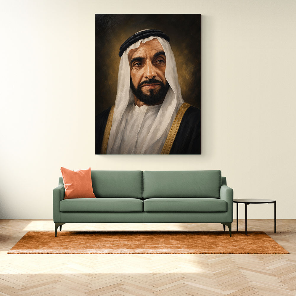 Sheikh Zayed Bin Sultan Al Nahyan Classic Royal Portrait