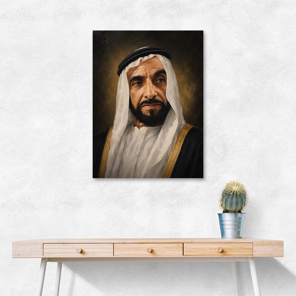 Sheikh Zayed Bin Sultan Al Nahyan Classic Royal Portrait