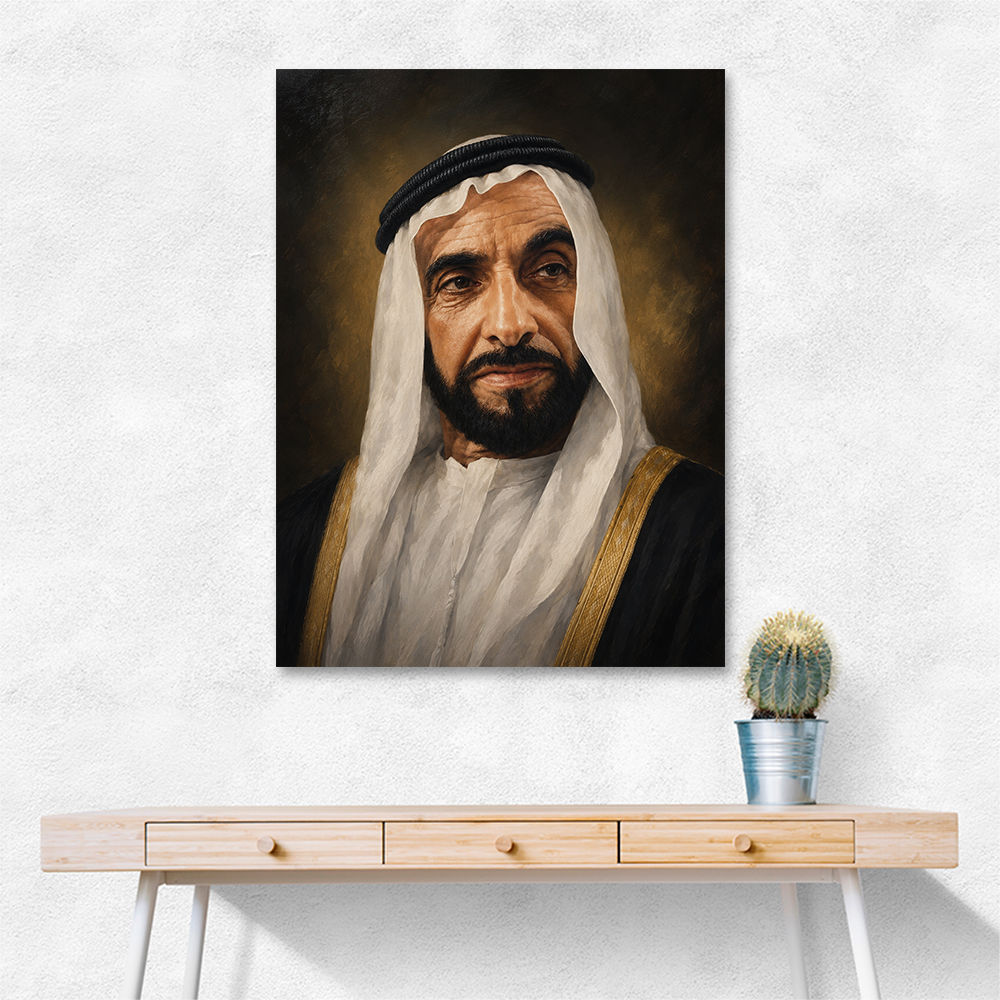 Sheikh Zayed Bin Sultan Al Nahyan Classic Royal Portrait