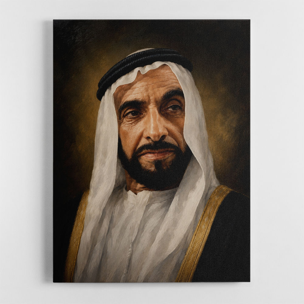 Sheikh Zayed Bin Sultan Al Nahyan Classic Royal Portrait