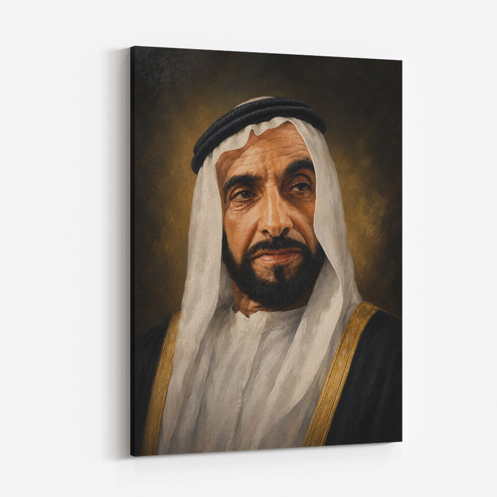 Sheikh Zayed Bin Sultan Al Nahyan Classic Royal Portrait