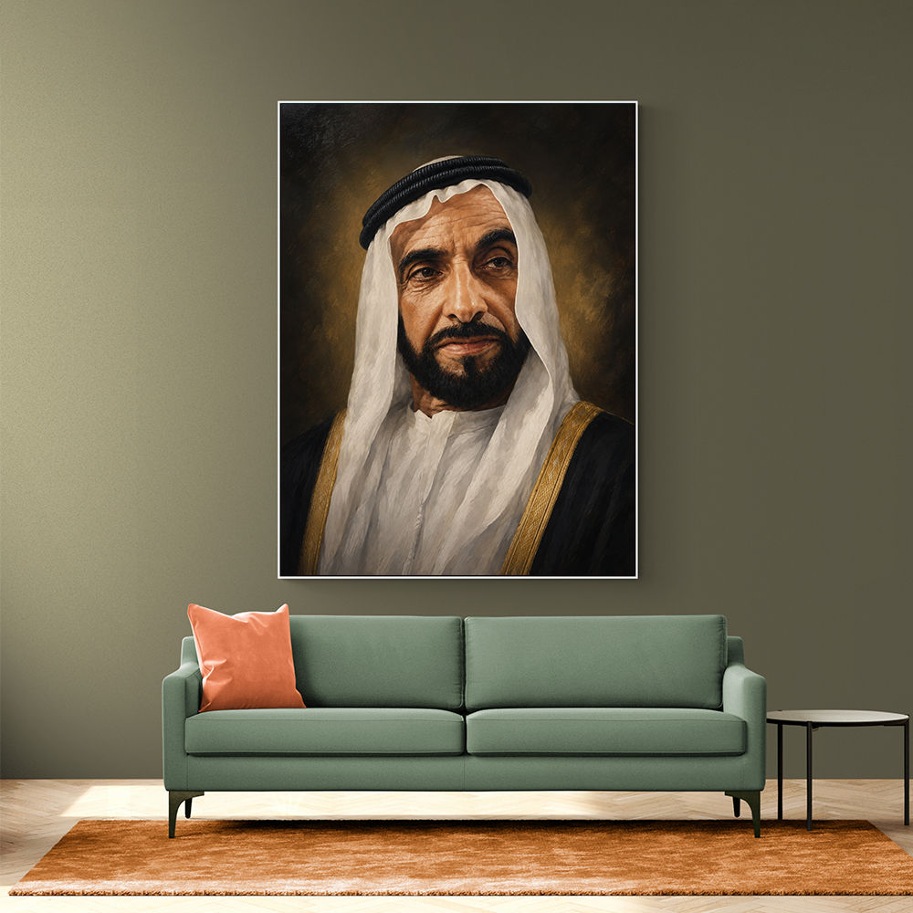Sheikh Zayed Bin Sultan Al Nahyan Classic Royal Portrait