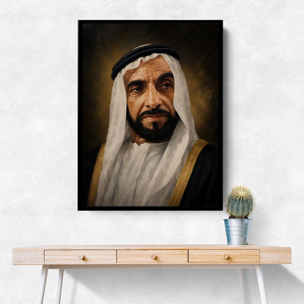 Sheikh Zayed Bin Sultan Al Nahyan Classic Royal Portrait
