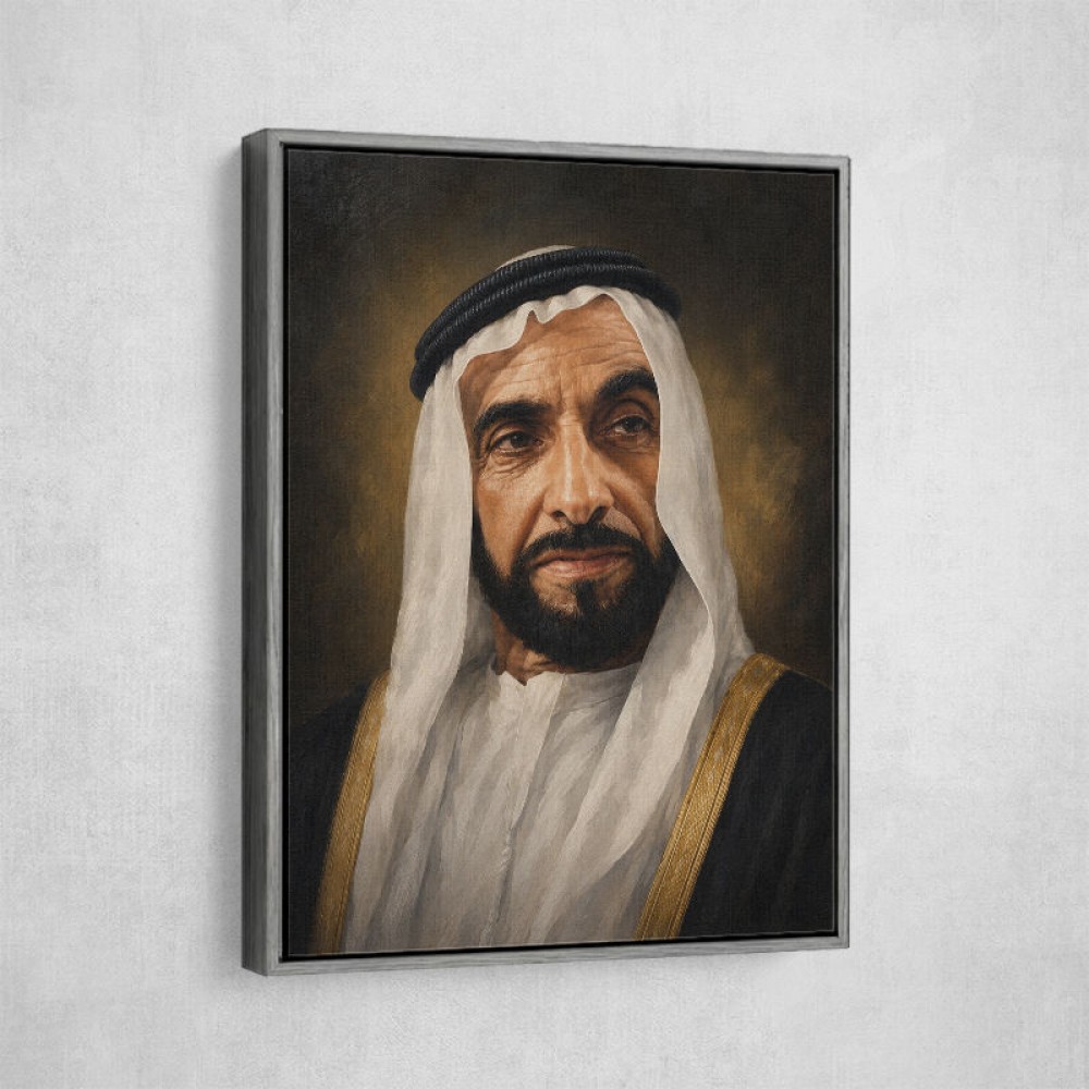 Sheikh Zayed Bin Sultan Al Nahyan Classic Royal Portrait