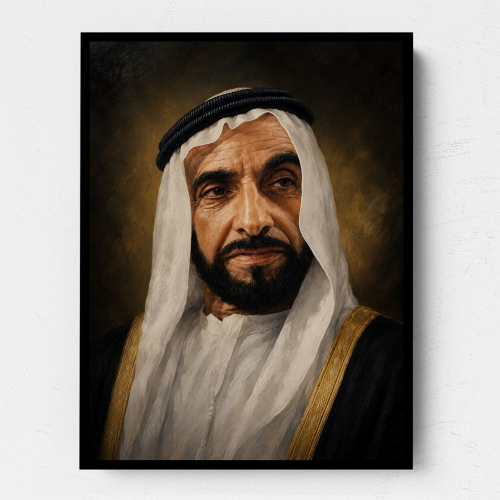 Sheikh Zayed Bin Sultan Al Nahyan Classic Royal Portrait