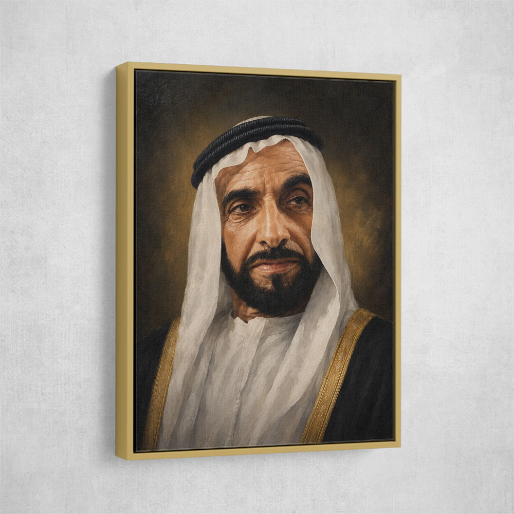 Sheikh Zayed Bin Sultan Al Nahyan Classic Royal Portrait