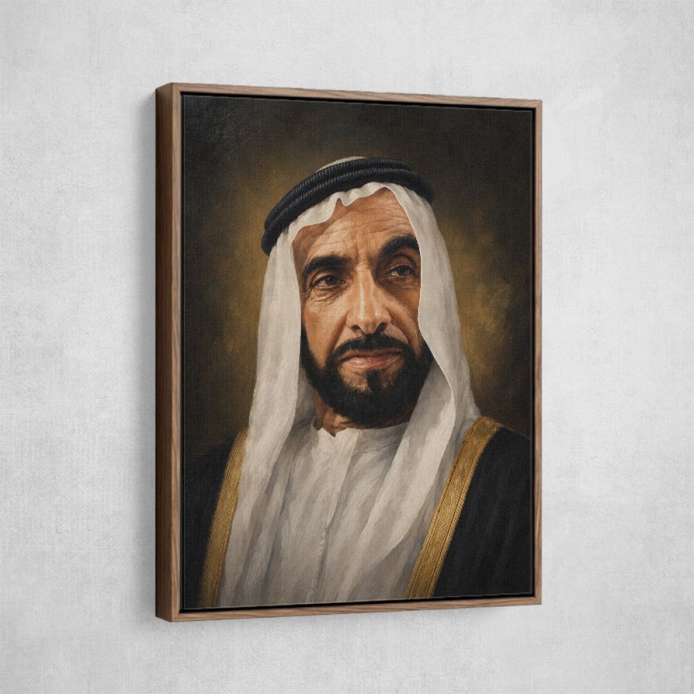 Sheikh Zayed Bin Sultan Al Nahyan Classic Royal Portrait