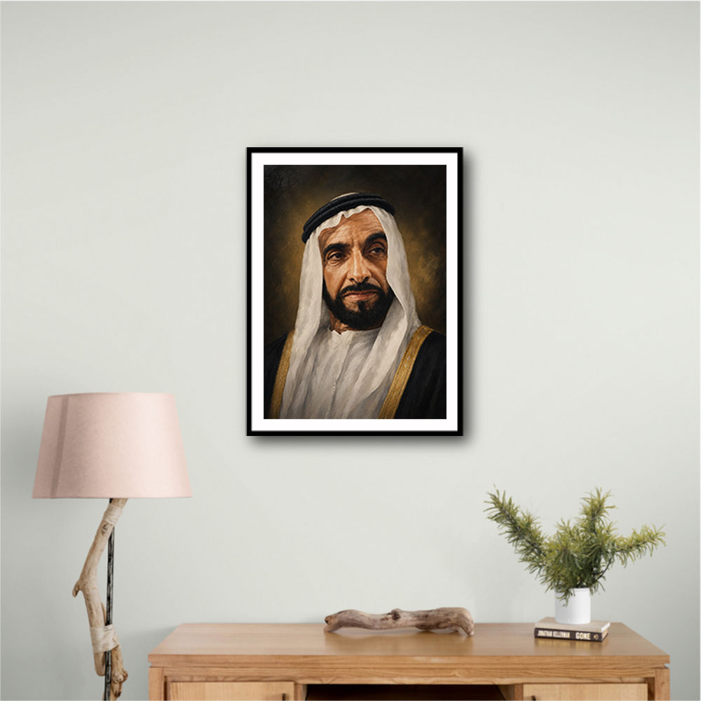 Sheikh Zayed Bin Sultan Al Nahyan Classic Royal Portrait