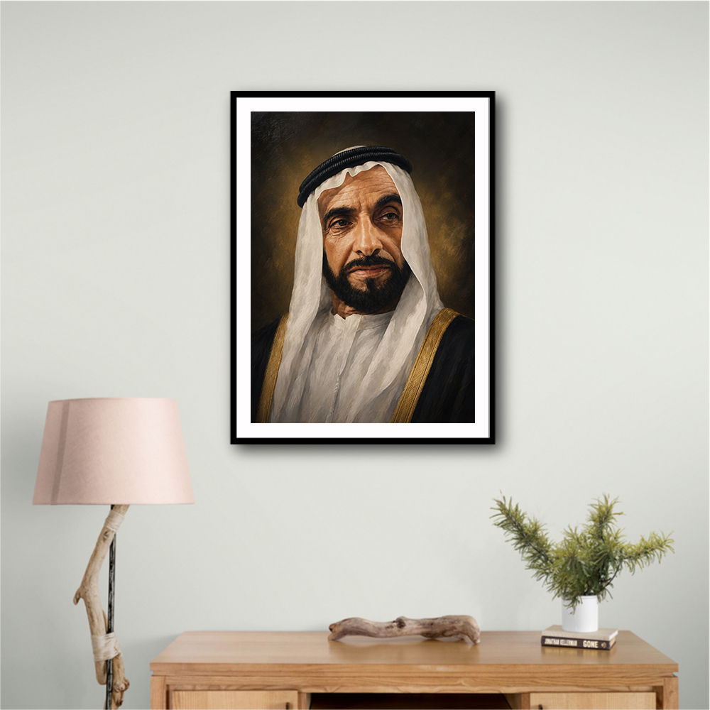 Sheikh Zayed Bin Sultan Al Nahyan Classic Royal Portrait