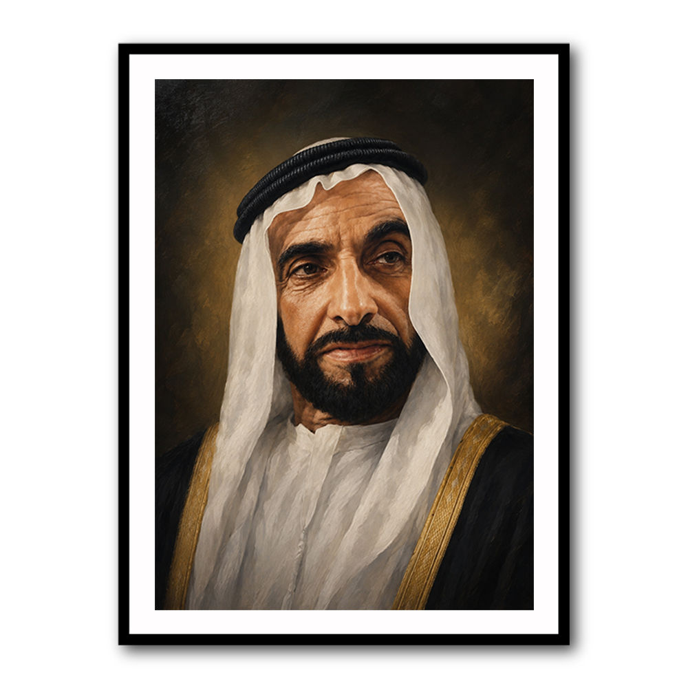 Sheikh Zayed Bin Sultan Al Nahyan Classic Royal Portrait