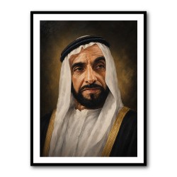 Sheikh Zayed Bin Sultan Al Nahyan Classic Royal Portrait