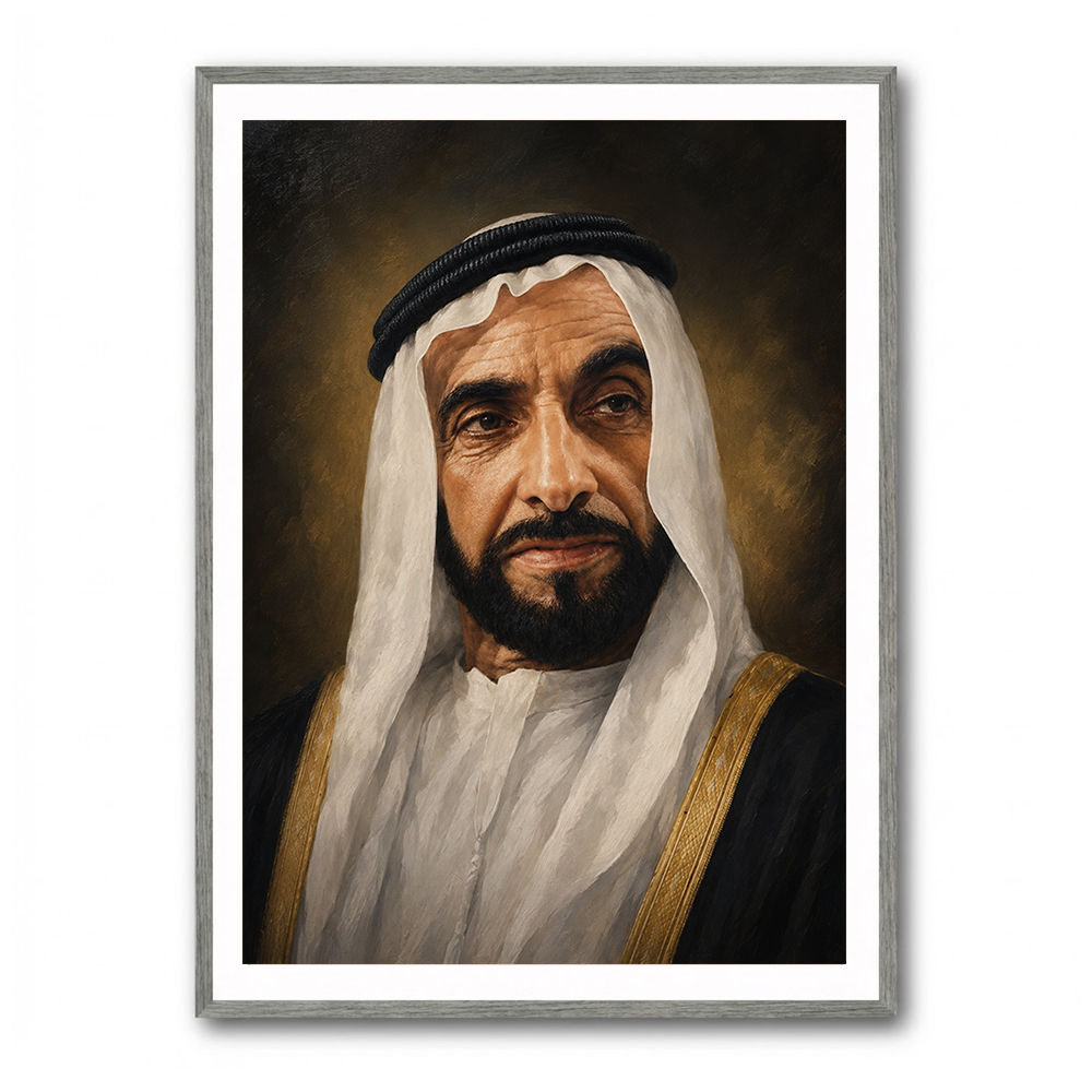 Sheikh Zayed Bin Sultan Al Nahyan Classic Royal Portrait