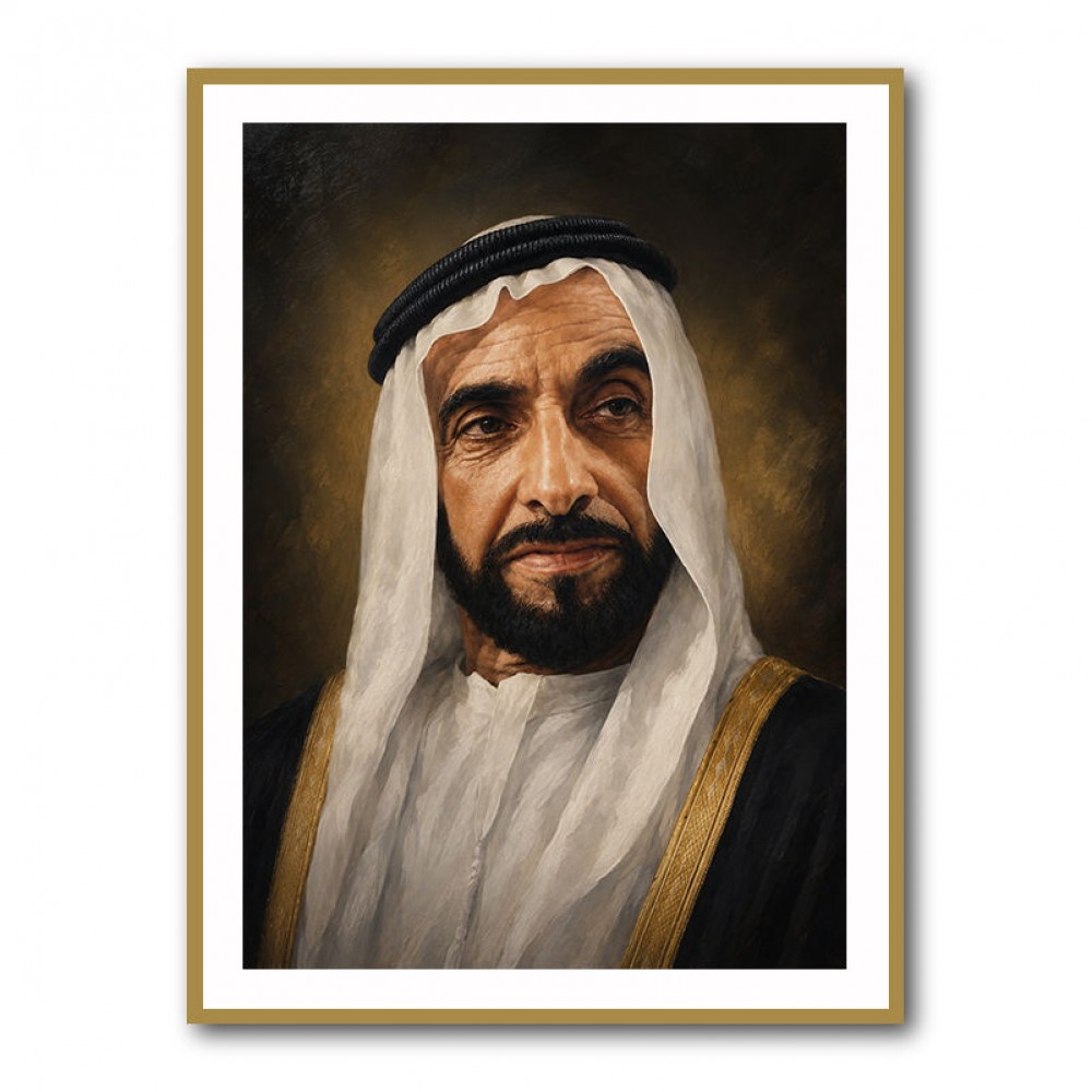 Sheikh Zayed Bin Sultan Al Nahyan Classic Royal Portrait