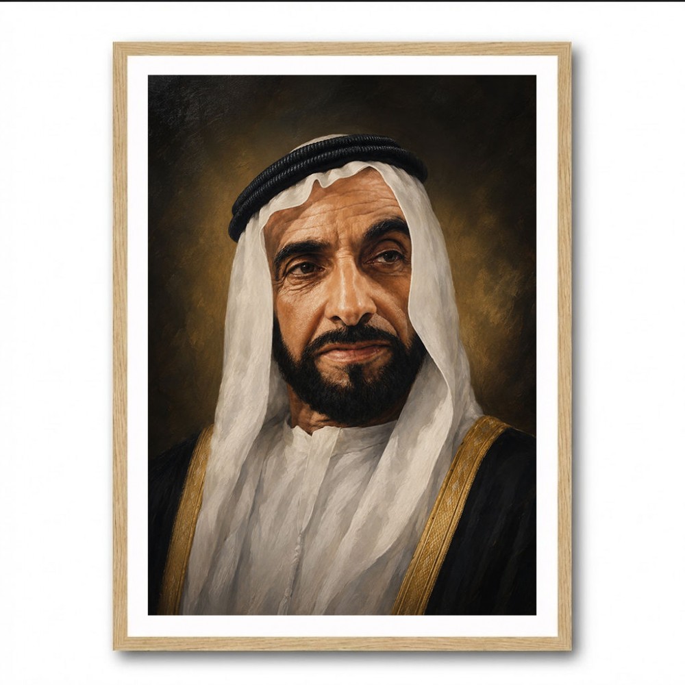 Sheikh Zayed Bin Sultan Al Nahyan Classic Royal Portrait