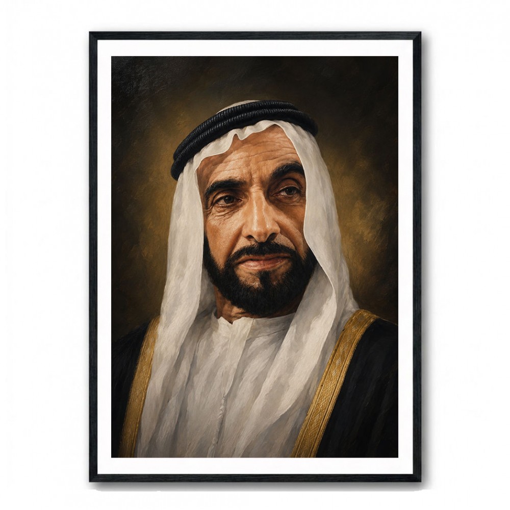 Sheikh Zayed Bin Sultan Al Nahyan Classic Royal Portrait