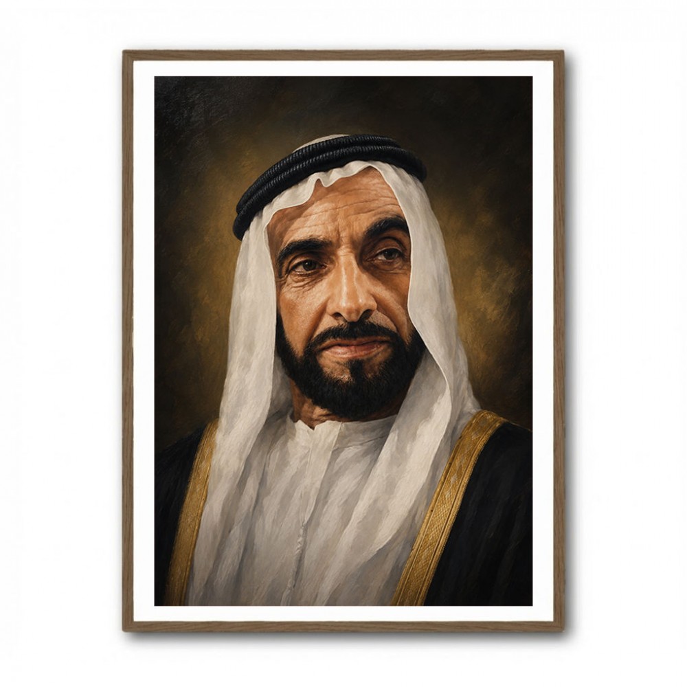 Sheikh Zayed Bin Sultan Al Nahyan Classic Royal Portrait