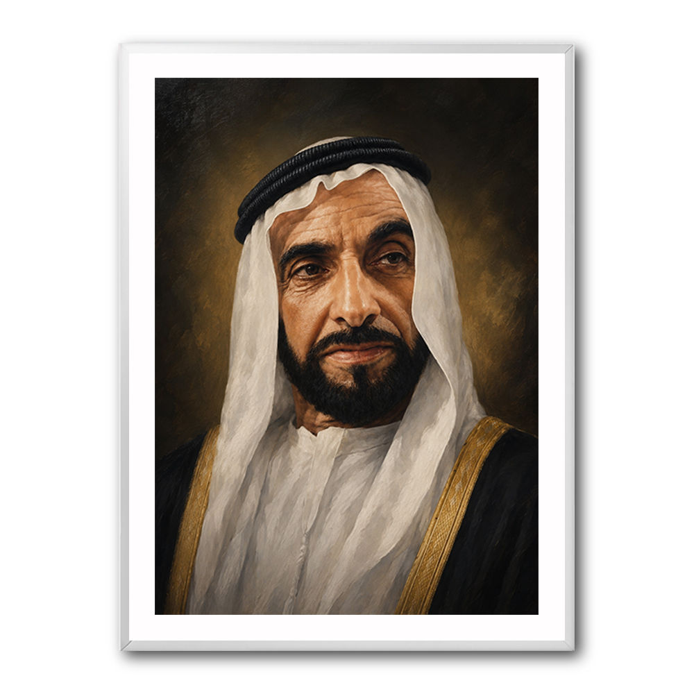 Sheikh Zayed Bin Sultan Al Nahyan Classic Royal Portrait