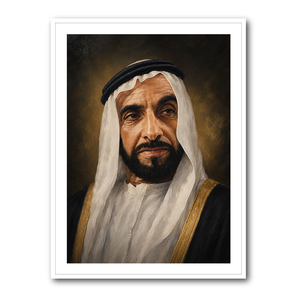 Sheikh Zayed Bin Sultan Al Nahyan Classic Royal Portrait