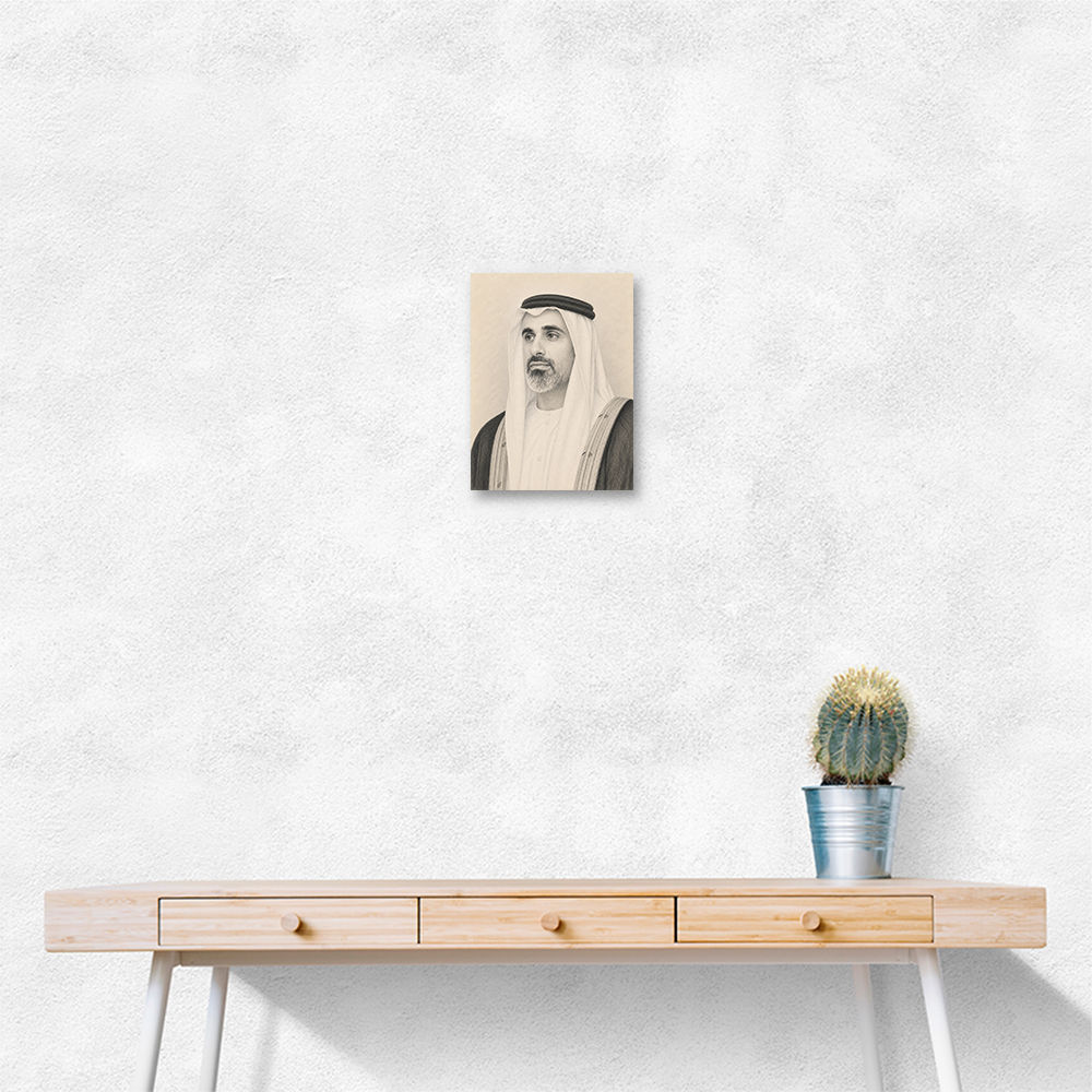 Sheikh Khaled bin Mohamed bin Zayed Al Nahyan 1 Pencil Sketch Style Portrait