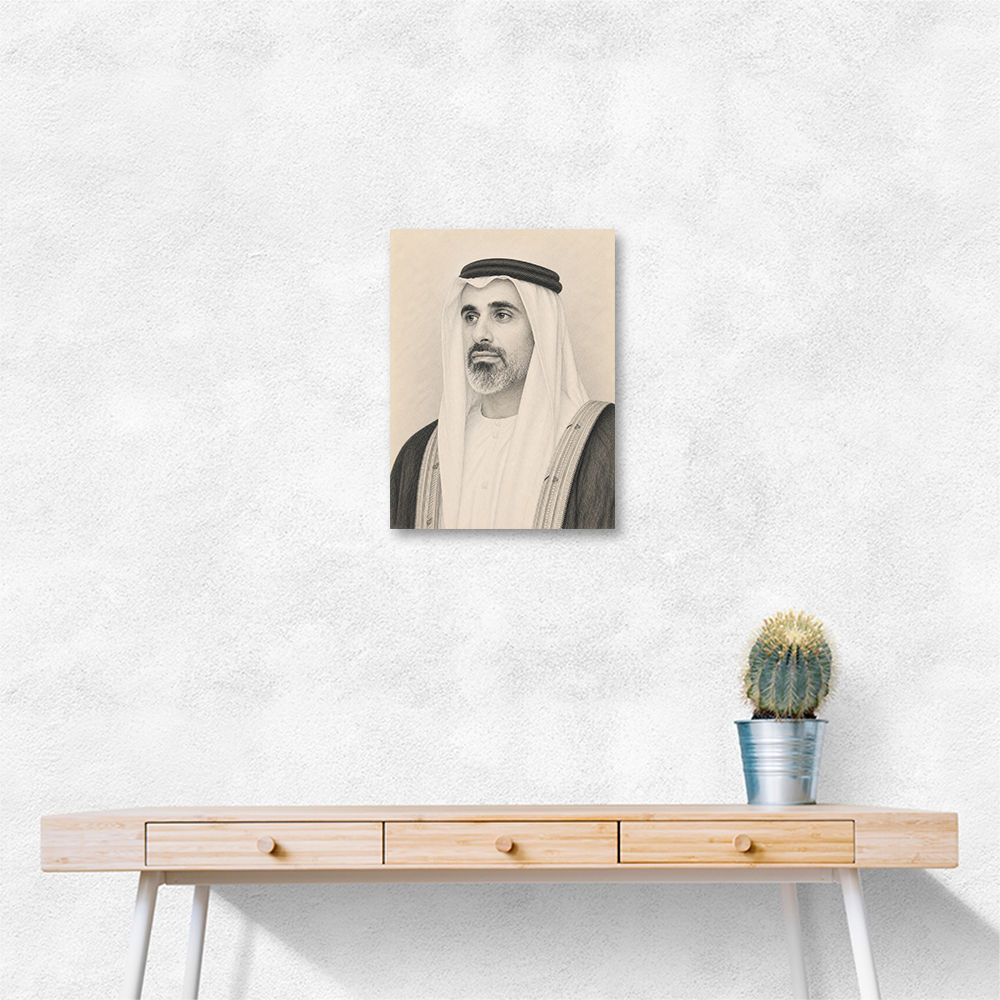 Sheikh Khaled bin Mohamed bin Zayed Al Nahyan 1 Pencil Sketch Style Portrait