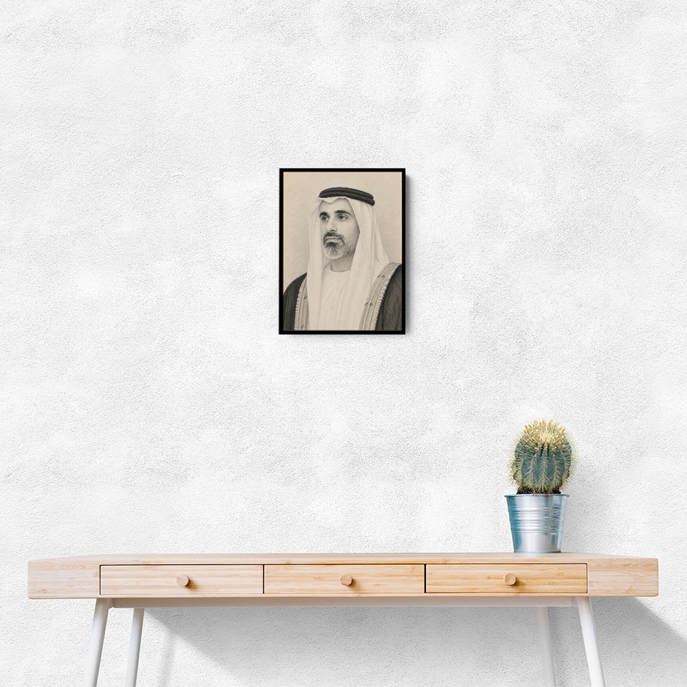 Sheikh Khaled bin Mohamed bin Zayed Al Nahyan 1 Pencil Sketch Style Portrait
