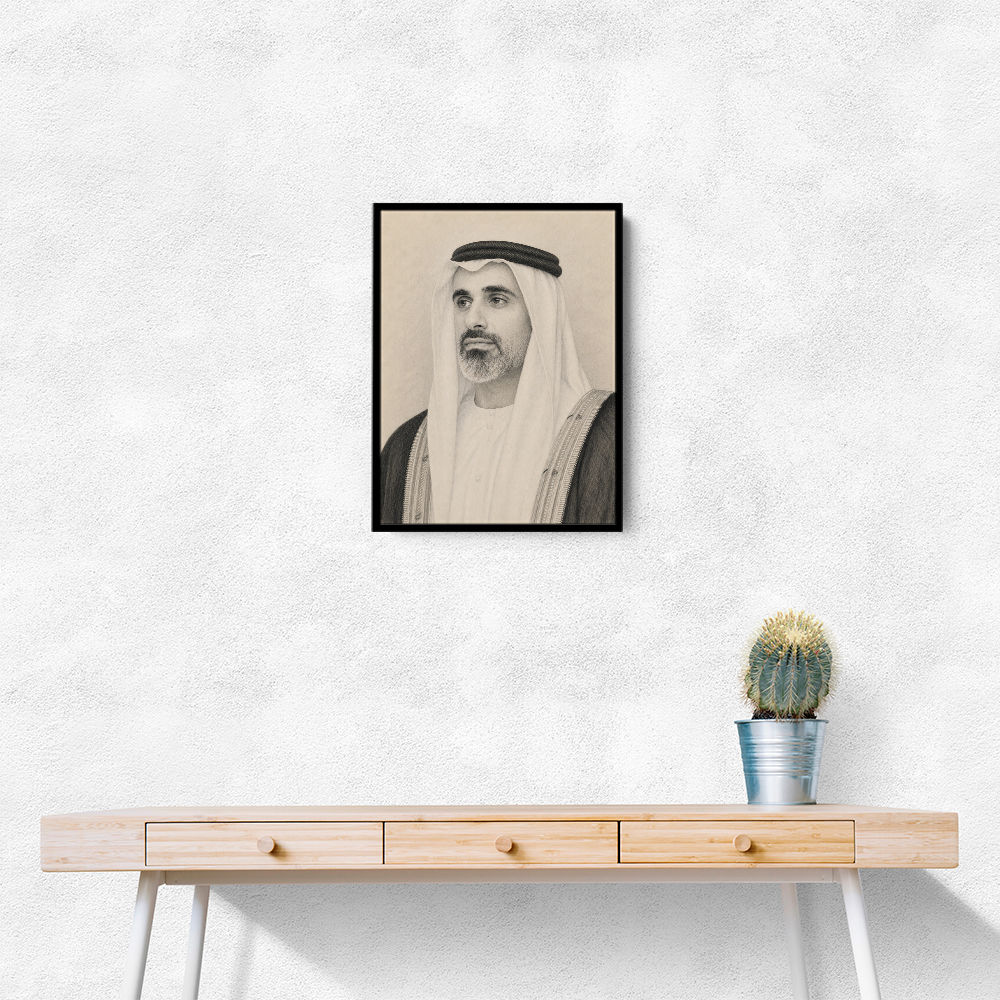 Sheikh Khaled bin Mohamed bin Zayed Al Nahyan 1 Pencil Sketch Style Portrait