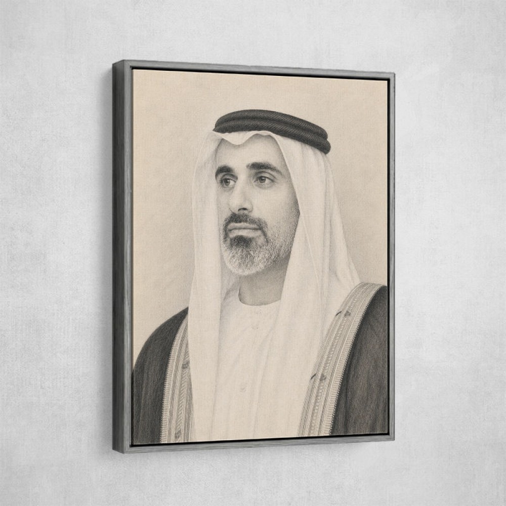 Sheikh Khaled bin Mohamed bin Zayed Al Nahyan 1 Pencil Sketch Style Portrait