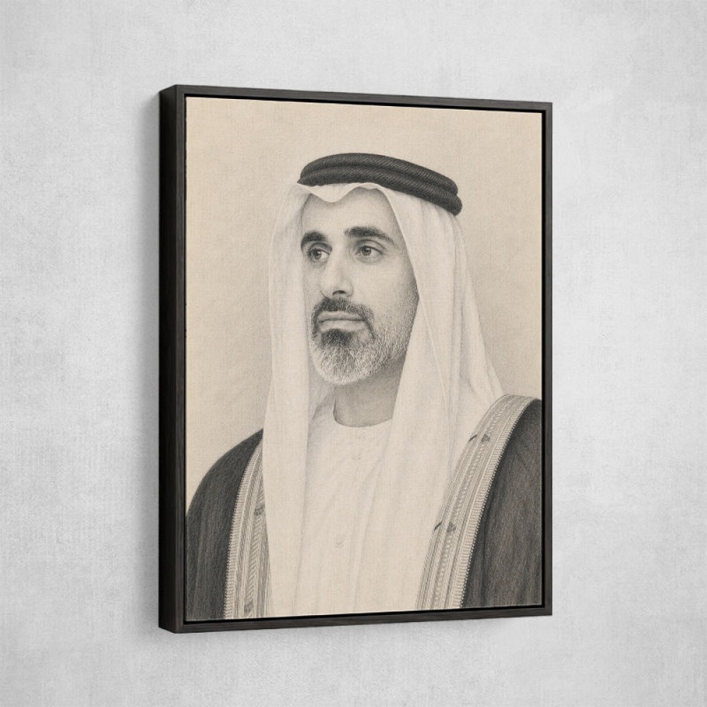 Sheikh Khaled bin Mohamed bin Zayed Al Nahyan 1 Pencil Sketch Style Portrait