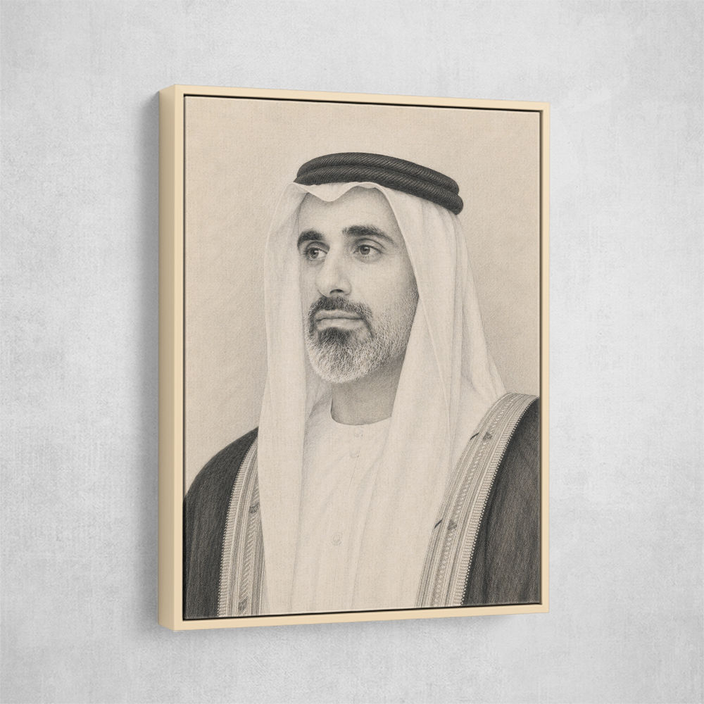 Sheikh Khaled bin Mohamed bin Zayed Al Nahyan 1 Pencil Sketch Style Portrait